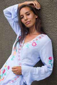 Dulce tradicional ucraniano Maxi vestido bohemio para mujer Relax Fit vestido largo con borlas bordado hecho a mano señoras Mini vestido Natural - Product Image 6