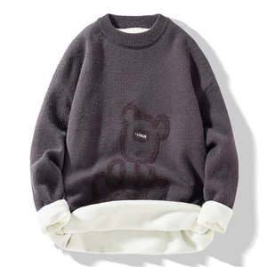 Pull-over décontracté d'hiver pour homme de haute qualité, épais et chaud, en alpaga 100% premium, col montant, respirant, anti-froissement - Product Image 2