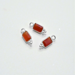 Vente en gros d'usine, charme en cristal de quartz rectangulaire de haute qualité, pierre précieuse, argent sterling pour la fabrication de bijoux minimalistes en DIY - Product Image 4