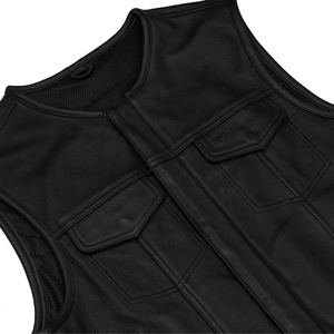 Gilet en cuir pour motard de haute qualité pour hommes, coupe-vent, imperméable, respirant, perforé, pour la saison estivale - Product Image 5