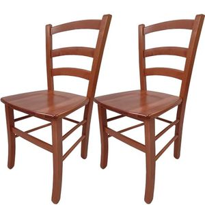 Sedie da pranzo in legno massello stile Country noce scuro robusto per cucina di casa o ristorante Use-43x42x86 cm - Product Image 4