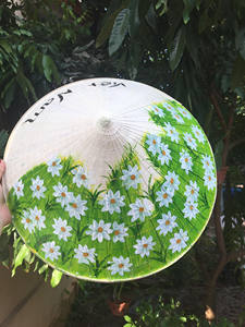 หมวกทรงกรวยเวียดนามแบบไม่มีลาพร้อมภาพวาดด้วยมือหรืองานปักสำหรับตกแต่งของที่ระลึกและเครื่องแต่งกาย - Product Image 3