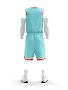 ชุดบาสเก็ตบอลผ้าตาข่ายสำหรับเยาวชนเสื้อบาสเก็ตบอลพิมพ์ลายเปล่าสำหรับผู้เล่นเยาวชน - Product Image 4