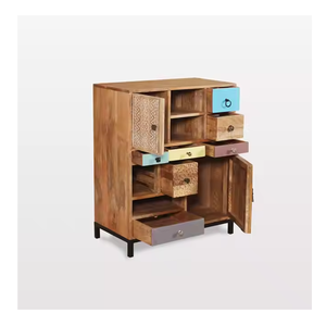 Gabinete de almacenamiento de cajones de gran capacidad de acero inoxidable con cajones de cierre suave y bandeja organizadora de joyas para dormitorio y sala de estar - Product Image 5