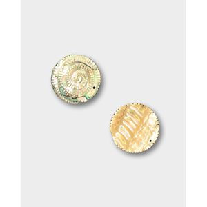 Perles d'ormeau fossile sculptées pour la fabrication de bijoux - Product Image 1