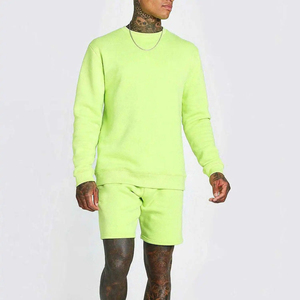 Última moda de verano, conjuntos cortos informales para hombre, camiseta y pantalones cortos con cintura elástica, estampado de Color sólido, tarifa al por mayor, OEM personalizado - Product Image 4