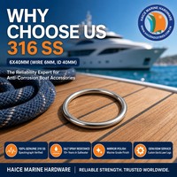 Acier inoxydable 316 Marine Anneau Rond 6x40mm Gréement Câble Sac Chien Cheval Pet Matériel Navire Yacht Bateau Matériel Accessoires
