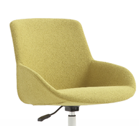 Fauteuil de loisirs moderne avec mousse moulée, base en aluminium, roulettes en nylon pour bureau, hôtel, usage domestique