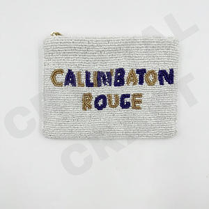 Callin baton Rouge Seed perlé porte-monnaie belle personnalisé perlé porte-monnaie portefeuille pour femmes pochette à monnaie à la mode avec - Product Image 1