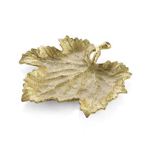 ชามใบเมเปิ้ลสีทองเงาอลูมิเนียมชามใบเครื่องครัวสำหรับงานแต่งงานงานขึ้นบ้านใหม่ - Product Image 1