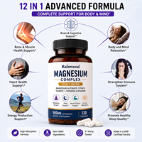 Mélange de capsules de magnésium glycinate, citrate, taurate, L-théanine, apigénine, 12 en 1, 500 mg, complément alimentaire, capsules de complexe de magnésium