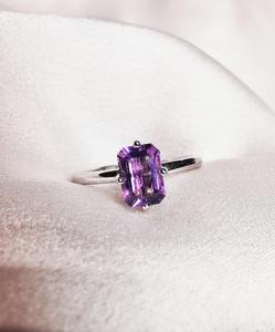 Handmade 925 Starling Silver <b>Ring</b> with <b>Indian</b> Natural Amethyst Stone Fine Jewelry for Weddings and Engagements Wholesale Lot - Product Image 3