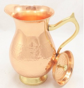 Pichet à eau en cuivre avec motif gravé pour hôtel restaurant maison ustensiles de cuisine table à manger cruche à eau - Product Image 4