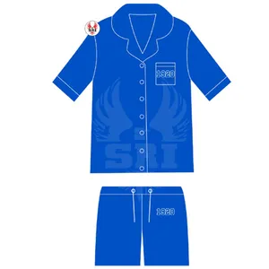 Zeta Phi Beta Sorority Embroidered Women's <b>Satin</b> Pajama <b>Set</b> Custom Made Sorority Sublimated Ladies Silk <b>Pyjama</b> for Spring Sleep - Product Image 1