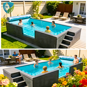 <span class=keywords><strong>Piscine</strong></span> hors sol de haute qualité en fibre de verre, jacuzzi extérieur, <span class=keywords><strong>piscine</strong></span> à débordement avec terrasse pour jardin et cour arrière - Product Image 4