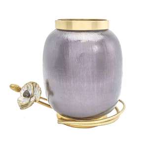 Maceta ancha dorada con soporte de metal desmontable, maceta decorativa para interiores, soporte para macetas para sala de estar, cocina - Product Image 4