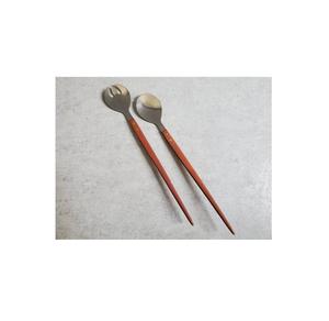 Cuchara de ensalada de acero inoxidable, pieza de diseño de mango de madera grabada, utensilios de cocina para uso en mesa de comedor - Product Image 1