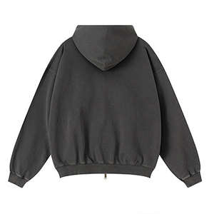 Sudadera con cremallera Heavyweight 100% algodón Fleece Hombres Zip up Hoodies Drop Shoulder Acid Wash Sudadera con capucha de moda para hombres - Product Image 5