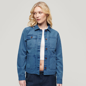 2025 chaqueta vaquera para mujer, chaqueta vaquera desgastada sólida azul, Chaquetas vaqueras con botones de algodón para mujer - Product Image 2