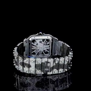 Reloj de Pulsera Elegante con Diamantes de Moissanita en Blanco y Negro para Bodas, Celebraciones y Estilo Ejecutivo, Disponible para la Venta - Product Image 2