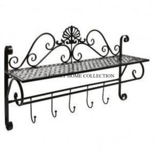 Vintage-inspired Brass Metal <b>Wall</b> Hooks <b>Hangers</b> with Intricate Detailing for a Timeless and Classic Home Accent - Product Image 2