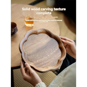 Plateau en bois le plus vendu en gros noyer naturel de haute qualité finition fleur conception acacia nourriture thé plateaux de service de l'inde - Product Image 4