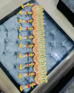 Gota Patti fait à la main, joli et élégant, fait avec des tentures de perroquet Toran/Bandhanwar pour la décoration de mariage diwali - Product Image 4