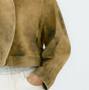 Chaqueta de cuero de moda para mujer de nuevo estilo Vintage cuero de ante de cabra para mujer - Product Image 2