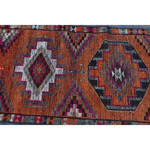 Alfombra Vintage de 2.9x11.7 pies, Alfombra Persa Roja Turca - Product Image 5