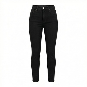 <b>Women</b> High Quality Denim <b>Jeans</b> Pants New Design Straight Style Mid Waist Cotton Material Dark Wash Branded Dropshipping Stock - Product Image 1