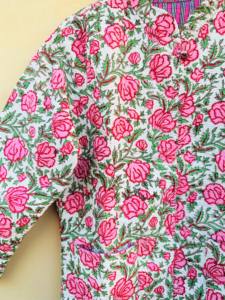 Abrigos estilo bohemio para mujer Chaqueta reversible vintage de algodón puro con botón más cerca Bloque hecho a mano Impreso Diseño acolchado - Product Image 6