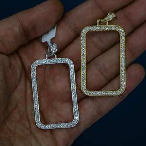 Pendentif lettre personnalisée en moissanite véritable plaqué or blanc 14 carats de 5 carats pour hommes en forme de princesse hip-hop en forme de diamant - Product Image 2