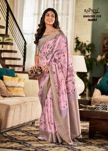 Fabzone-Vêtements indiens et pakistanais Saree en Georgette imprimée numérique en soie douce - Product Image 3