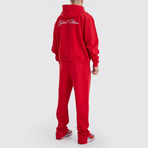 Drawstring Custom Logo Winter Streetwear Men Tracksuit Set Sportswear Lightweight 2-Piece Jogging Sweat <b>Suit</b> Flare Hoodie <b>Pant</b> - Product Image 2