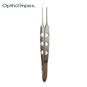 Forceps ophtalmiques chirurgicaux manuels à pointe fine en acier inoxydable certifiés CE, instrument de soins oculaires, outil médical de précision - Product Image 1
