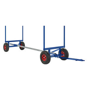 Chariots de manutention industriels bleus KM126 à quatre et trois roues, avec paniers et fonctions d'inclinaison, et support de personnalisation OEM - Product Image 1