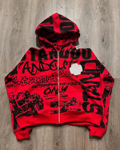 Dernier design tendance, sweat à capuche à imprimé intégral, sweat à capuche oversize avec fermeture éclair, streetwear, veste à fermeture éclair intégrale pour hommes et femmes - Product Image 5