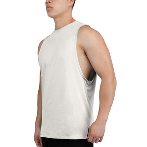 Camiseta sin mangas para hombre con servicio OEM, color personalizado, 100% algodón, tejido de punto transpirable, ropa deportiva sin mangas, talla grande, precio al por mayor - Product Image 6