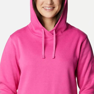 2024 Top Trending 100% algodón Sudadera con capucha para mujer personalizado 300g suéter liso bordado estampado frontal Color sólido con capucha invierno - Product Image 4