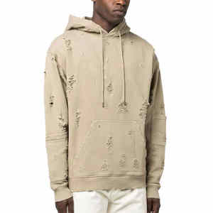 Hot Selling New Arrival <b>Thermal</b> Distressed Hoodies Breathable <b>Fleece</b> in Best Material for Winter Hooded New Style - Product Image 4