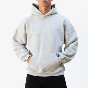 OEM Service Wholesale Price Best Design Men <b>Grey</b> Relaxed Fit Pullover Hoodies Lightweight Solid Color Men Hoodies For Men - Product Image 1