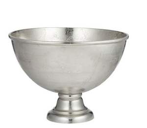 Ensemble de bols de service en métal martelé de luxe, bol décoratif sur piédestal argenté, compotier pour centre de table de mariage, grand bol à fruits en aluminium - Product Image 5