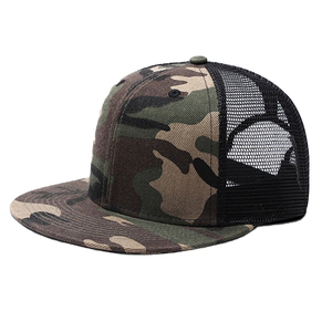 Gorra de camionero de ala plana para hombre lisa con logotipo de marca personalizado/gorra con cierre a presión de malla a granel - Product Image 5