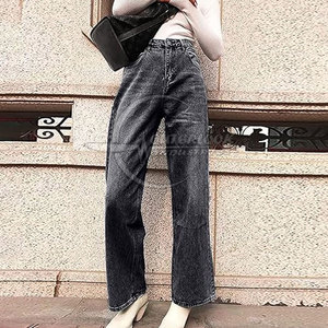 Pantalones vaqueros de pierna ancha hechos a medida pantalones vaqueros de pierna ancha holgados para mujer recién llegados personalizados - Product Image 3