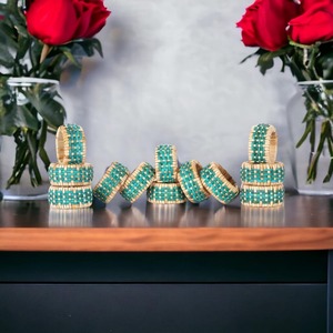 Décoration de table rustique faite à la main pour les événements et les ronds de serviette à manger parfaits pour le mariage rustique et le style de table à manger d'Inde - Product Image 3