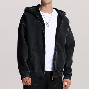 Custom Logo Printing Cotton Plain Zipper Hoodies For <b>Boys</b> Top Trending Design Breathable Men Zipper Washed Hoodies - Product Image 3