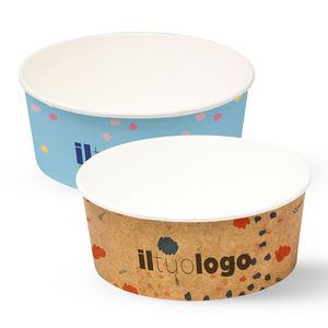 Tazones de Papel Personalizados Blancos/Havana de 1300 ml y 185 mm - Product Image 2