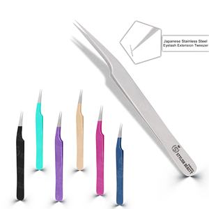 Outils pour cils en acier inoxydable, fournisseur d'usine en gros, pinces à cils courbées et droites de haute précision pour extensions de cils - Product Image 5