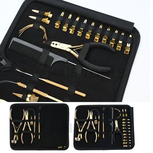 Juego de Herramientas para Extensiones de Cabello de Salón, Pinzas para Extensiones Adhesivas, Pinzas de Seccionamiento, Agujas para Coser Trama, Peine Fino, Anillo Separador de Dedos, Lazo y Gancho - Product Image 2