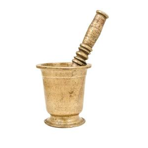 Diseño de lujo Forma redonda Imam Dasta Mejor calidad Color dorado Latón Maja y mortero para proveedor mayorista - Product Image 2